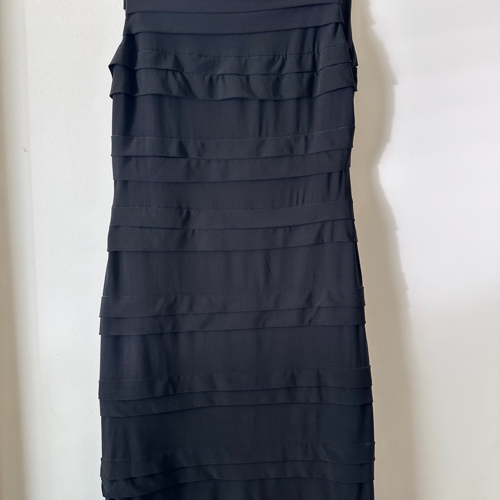 American Living Blue Pleated Strapless Sheath Dress